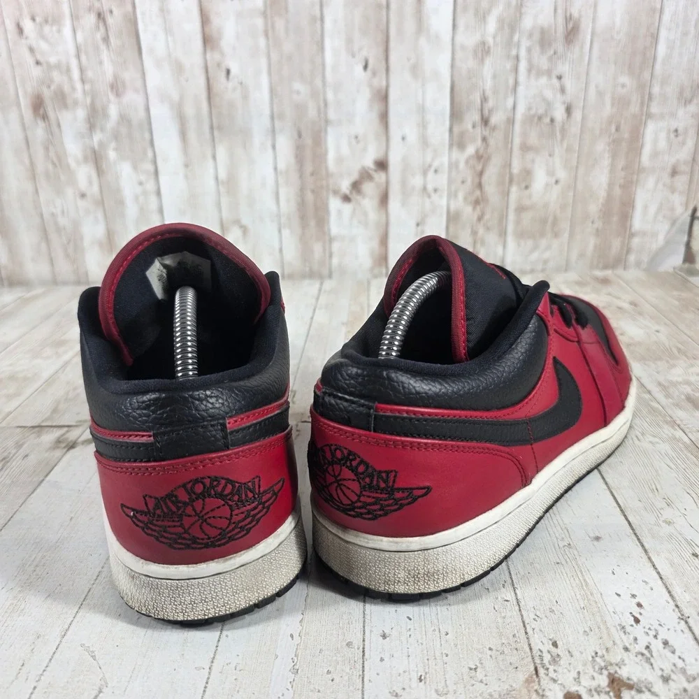 Nike Air Jordan 1 Low Bred Toe Gym Red‎ Black White 553558-605 Mens Size 9